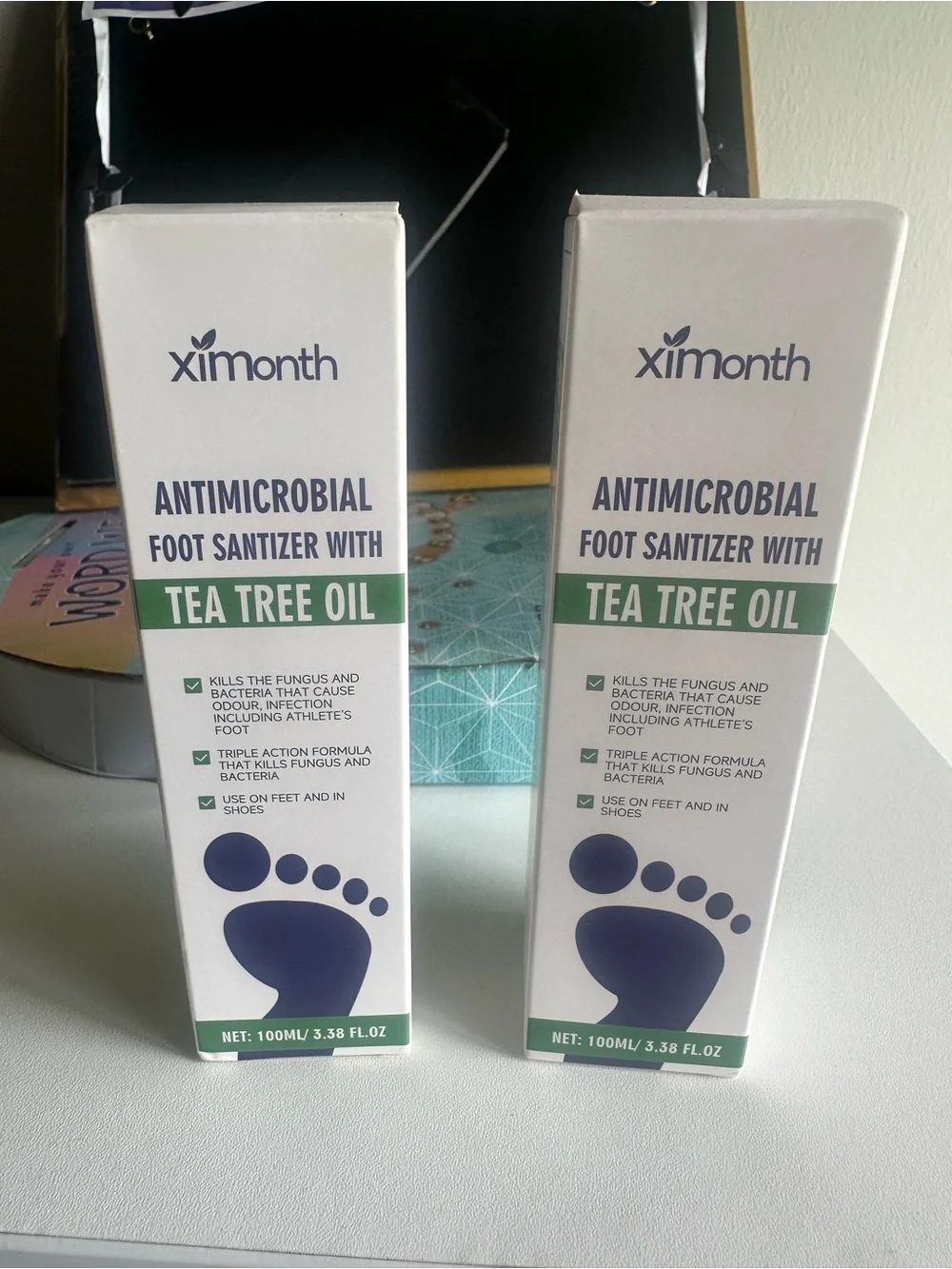 Antimicrobial Foot Sanitizer Spray with Tea Tree Oil — White